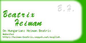 beatrix heiman business card